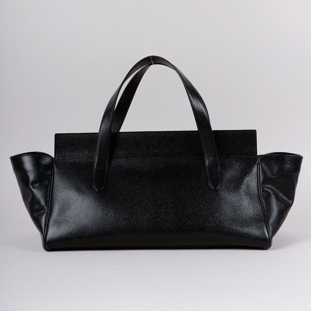 Alaia Black Pebbled Leather Tote - Picture 1 of 9